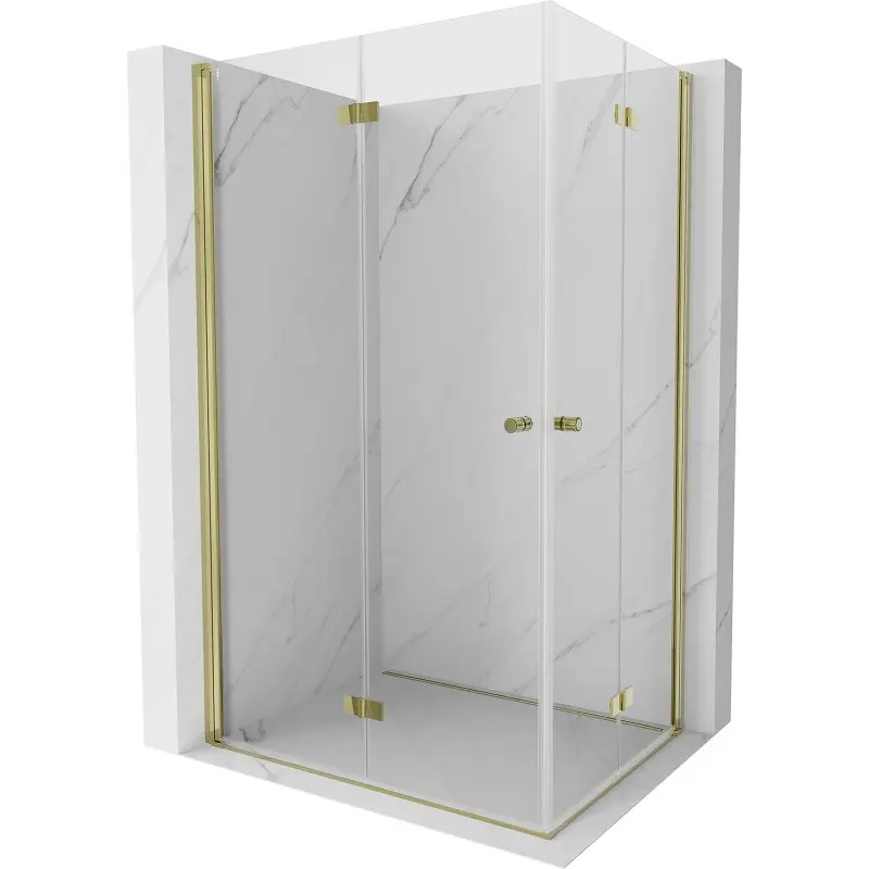 MEXEN/S Mist-F Duo sprchový kout skládací dveře levá 110 x 95, transparent, zlato 8A6-110L-095P-50-00
