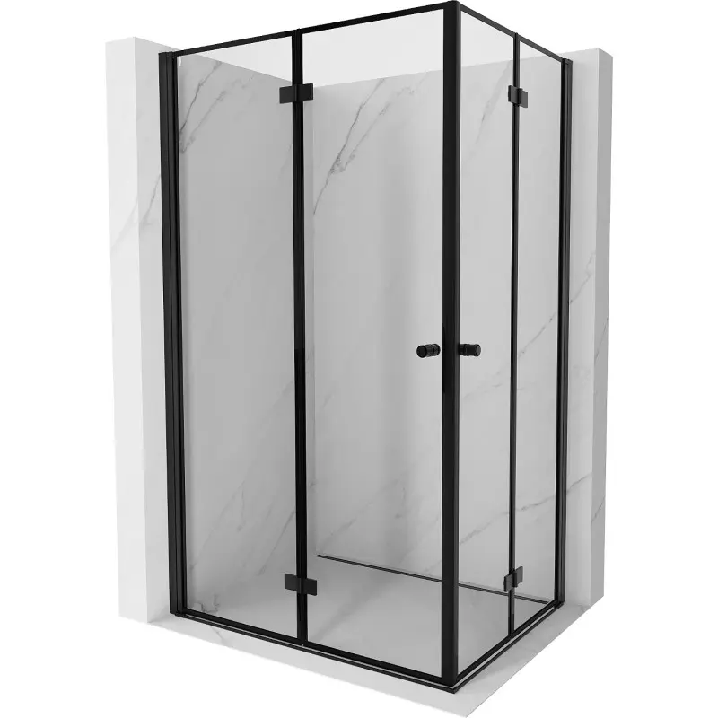 MEXEN/S Mist-F Duo sprchový kout skládací dveře levá 110 x 95, černá okraj, černá  8A6-110L-095P-70-70