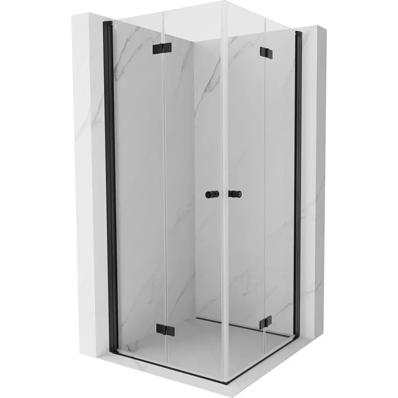MEXEN/S Mist-F Duo sprchový kout skládací dveře 110 x 110, transparent, černá 8A6-110L-110P-70-00