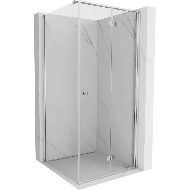 MEXEN/S Mist-F sprchový kout skládací dveře pravá 80 x 80, transparent, chrom 8A6T-080-080-01-00-P