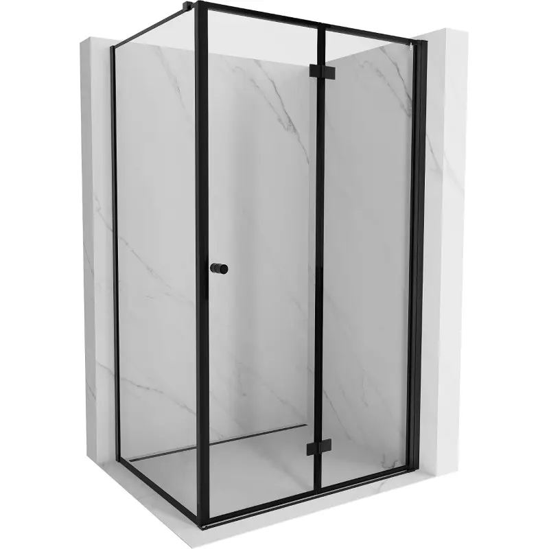 MEXEN/S Mist-F sprchový kout skládací dveře pravá 85 x 90, černá okraj, černá 8A6T-085-090-70-70-P