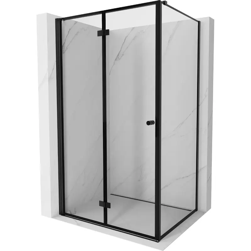 MEXEN/S Mist-F sprchový kout skládací dveře levá 95 x 85, černá okraj, černá 8A6T-095-085-70-70-L
