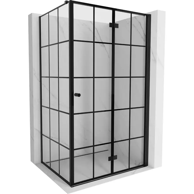 MEXEN/S Mist-F sprchový kout skládací dveře pravá 110 x 70, černá kratka, černá 8A6T-110-070-70-77-P