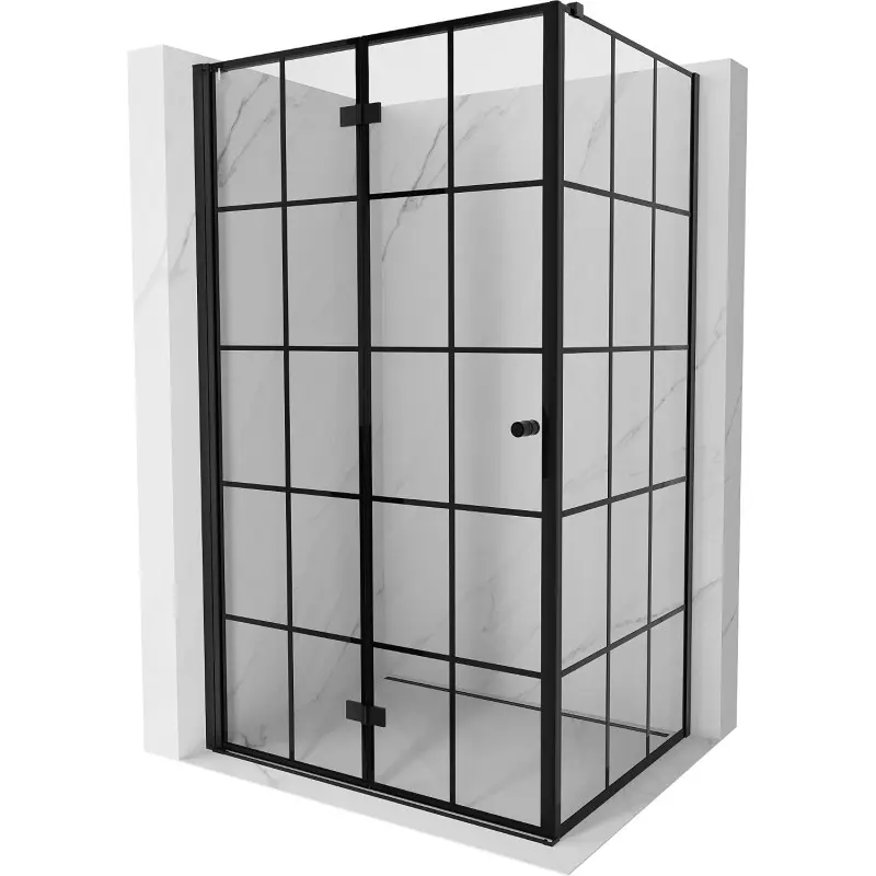 MEXEN/S Mist-F sprchový kout skládací dveře levá 120 x 70, černá kratka, černá 8A6T-120-070-70-77-L