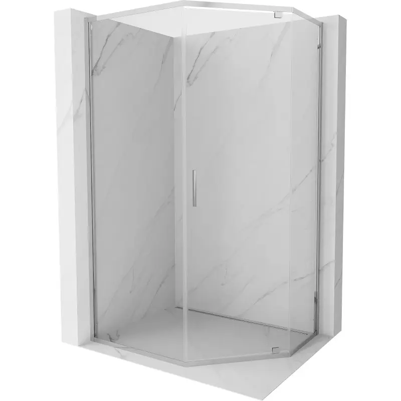 MEXEN Exo sprchový kout pětiboký křídlový 100 x 80, transparent, chrom 812-100-080-01-00