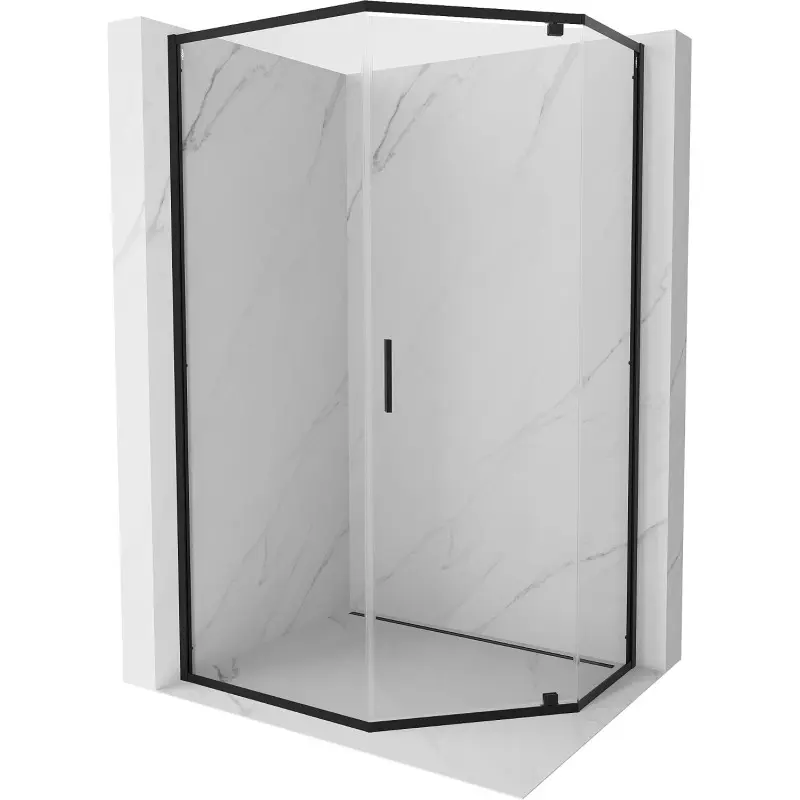 MEXEN Exo sprchový kout pětiboký křídlový 100 x 90, transparent, černá 812-100-090-70-00
