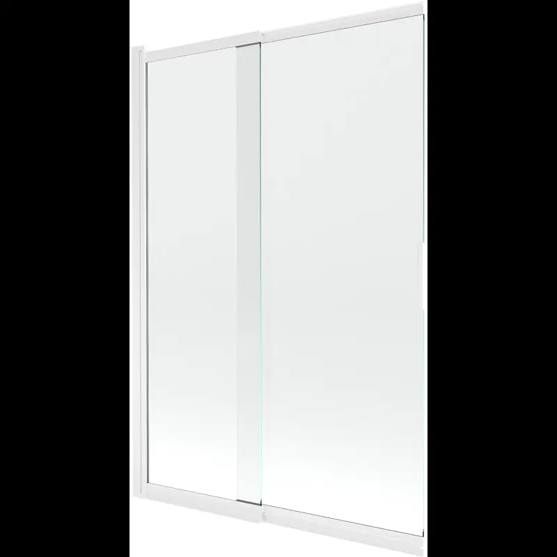 MEXEN Fox vanová zástěna 2-křídlová posuvná 120 x 150, transparent, bílá 891-120-002-20-00