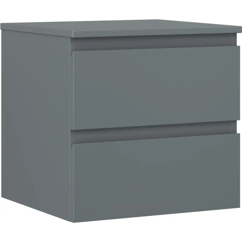 MEXEN/S Orio koupelnová skříňka pod umyvadlo 50 cm s deskou, 2 zásuvky, grafit mat 91A10-05047-2-BFFC66