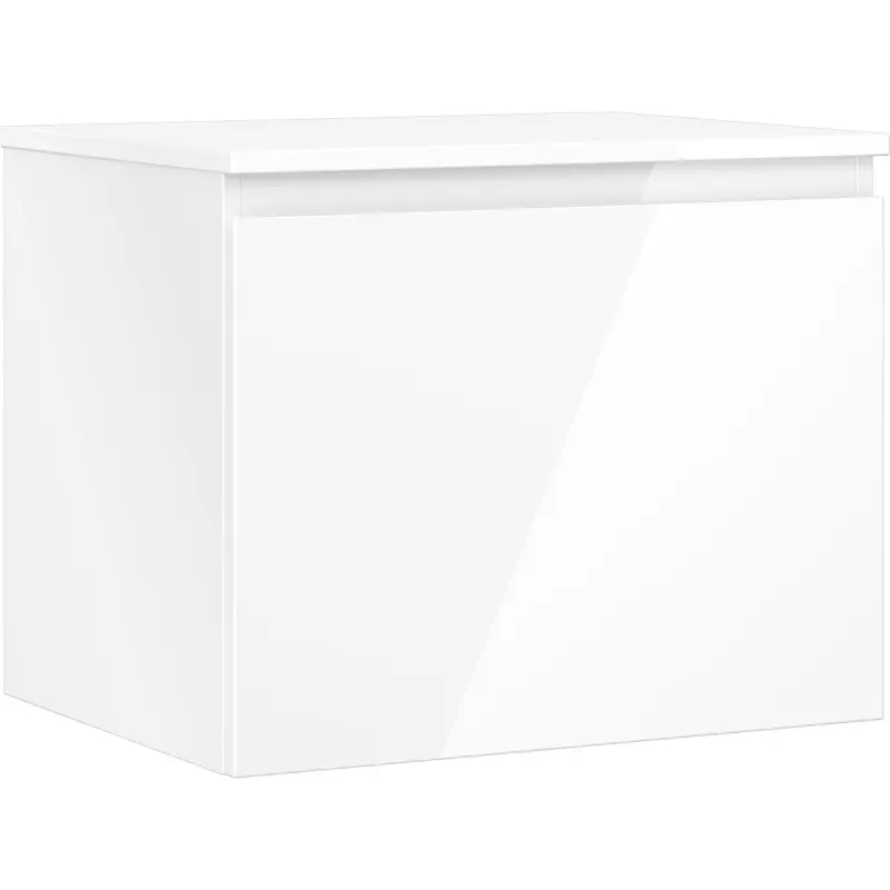 MEXEN/S Orio koupelnová skříňka pod umyvadlo 60 cm s deskou, 1 šuplík, bílá lesk 91A10-06047-1-BFC00