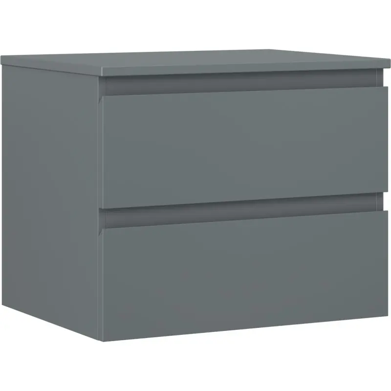 MEXEN/S Orio koupelnová skříňka pod umyvadlo 60 cm s deskou, 2 zásuvky, grafit mat 91A10-06047-2-BFFC66