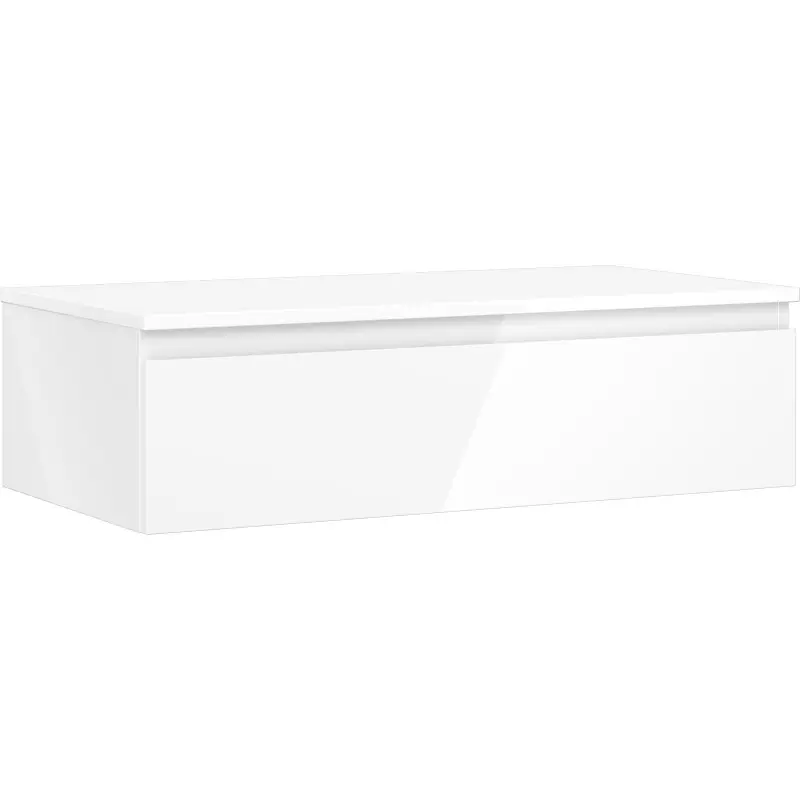 MEXEN/S Orio koupelnová skříňka pod umyvadlo 90 cm s deskou, 1 šuplík, bílá lesk 91A10-09023-1-BFC00