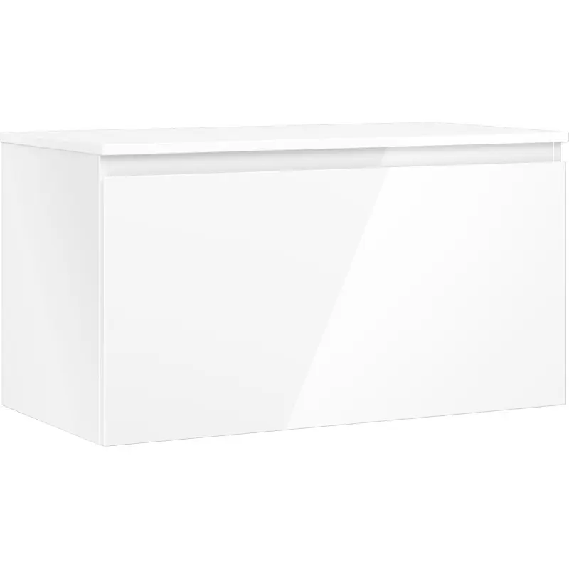 MEXEN/S Orio koupelnová skříňka pod umyvadlo 90 cm s deskou, 1 šuplík, bílá lesk 91A10-09047-1-BFC00