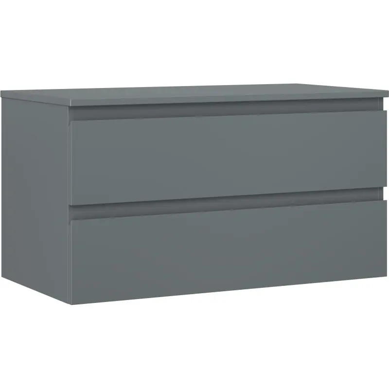 MEXEN/S Orio koupelnová skříňka pod umyvadlo 90 cm s deskou, 2 zásuvky, grafit mat 91A10-09047-2-BFFC66
