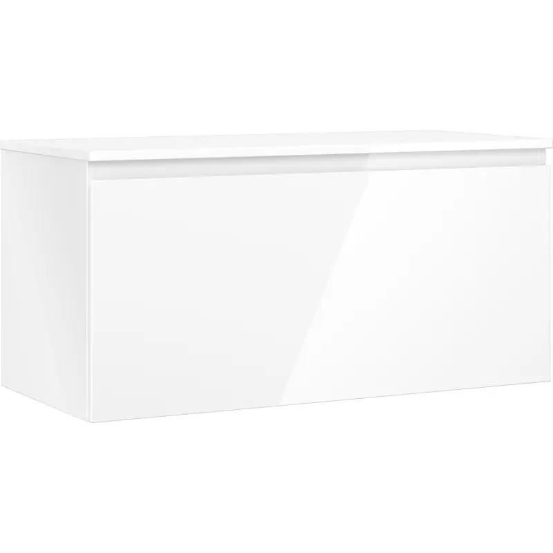 MEXEN/S Orio koupelnová skříňka pod umyvadlo 100 cm s deskou, 1 šuplík, bílá lesk 91A10-10047-1-BFC00