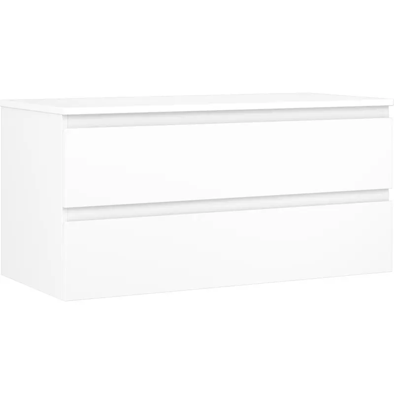 MEXEN/S Orio koupelnová skříňka pod umyvadlo 100 cm s deskou, 2 zásuvky, bílá mat 91A10-10047-2-BFFC01