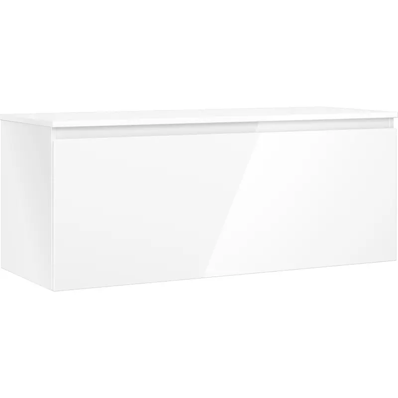 MEXEN/S Orio koupelnová skříňka pod umyvadlo 120 cm s deskou, 1 šuplík, bílá lesk 91A10-12047-1-BFC00