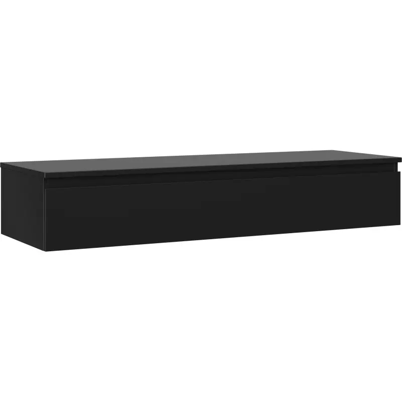 MEXEN/S Orio koupelnová skříňka pod umyvadlo 140 cm s deskou, 1 šuplík, černá mat 91A10-14023-1-BFC71