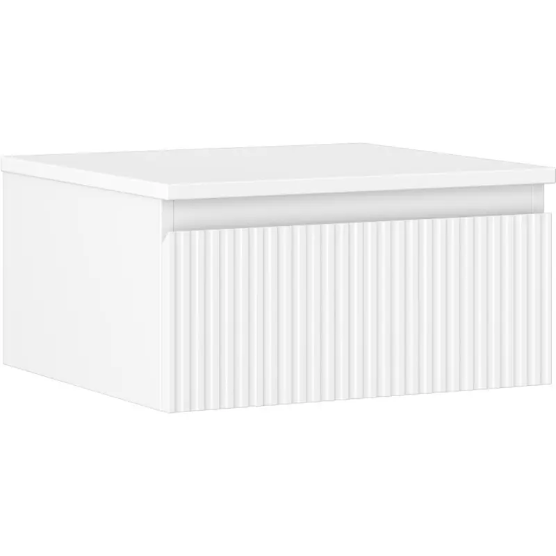 MEXEN/S Rivel koupelnová skříňka pod umyvadlo 50 cm s deskou, 1 šuplík, reliéf , bílá mat 91A20-05023-1-BFC01