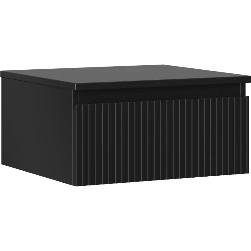MEXEN/S Rivel koupelnová skříňka pod umyvadlo 50 cm s deskou, 1 šuplík, reliéf , černá mat 91A20-05023-1-BFC71