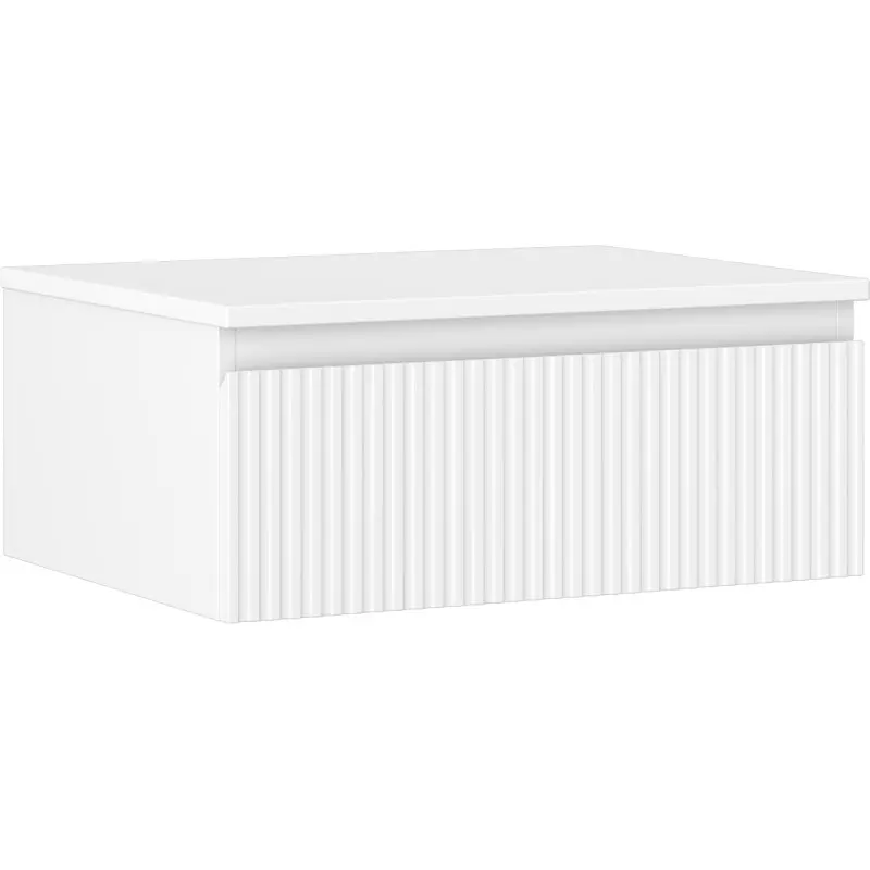 MEXEN/S Rivel koupelnová skříňka pod umyvadlo 60 cm s deskou, 1 šuplík, reliéf , bílá mat 91A20-06023-1-BFC01
