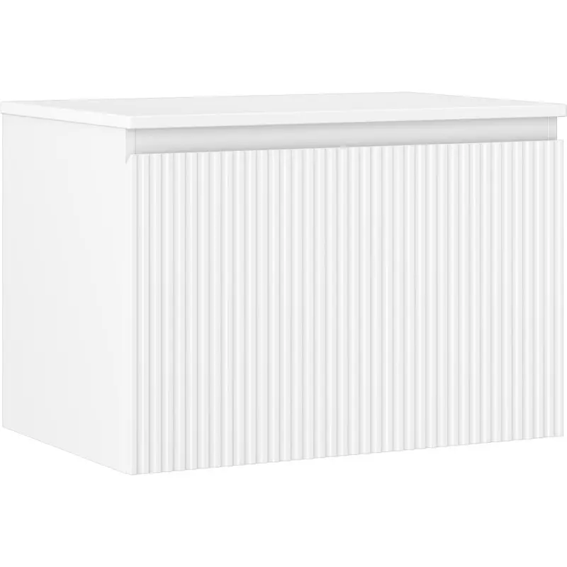 MEXEN/S Rivel koupelnová skříňka pod umyvadlo 70 cm s deskou, 1 šuplík, reliéf , bílá mat 91A20-07047-1-BFC01