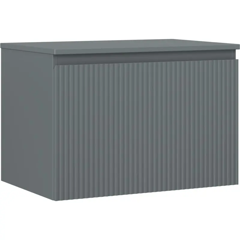 MEXEN/S Rivel koupelnová skříňka pod umyvadlo 70 cm s deskou, 1 šuplík, reliéf , grafit mat 91A20-07047-1-BFC66