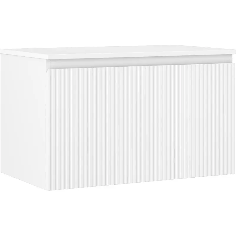 MEXEN/S Rivel koupelnová skříňka pod umyvadlo 80 cm s deskou, 1 šuplík, reliéf , bílá mat 91A20-08047-1-BFC01