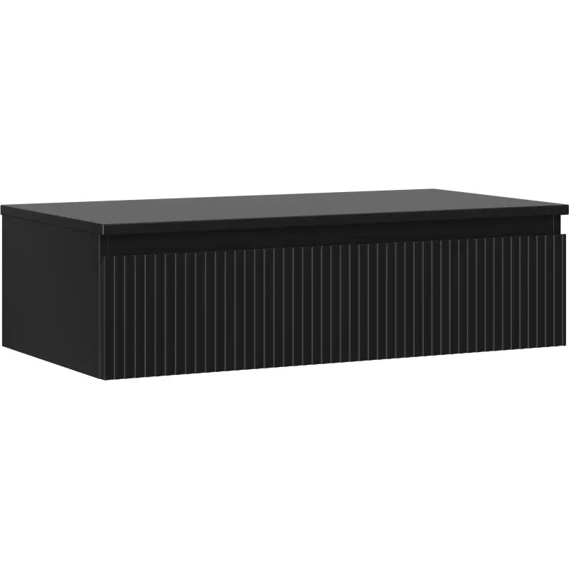 MEXEN/S Rivel koupelnová skříňka pod umyvadlo 90 cm s deskou, 1 šuplík, reliéf , černá mat 91A20-09023-1-BFC71