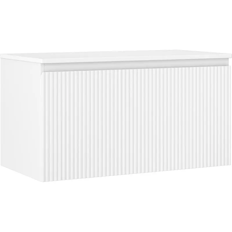 MEXEN/S Rivel koupelnová skříňka pod umyvadlo 90 cm s deskou, 1 šuplík, reliéf , bílá mat 91A20-09047-1-BFC01