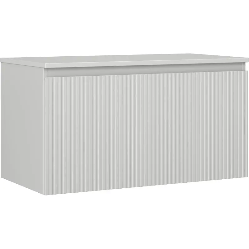 MEXEN/S Rivel koupelnová skříňka pod umyvadlo 90 cm s deskou, 1 šuplík, reliéf , šedá mat 91A20-09047-1-BFC62