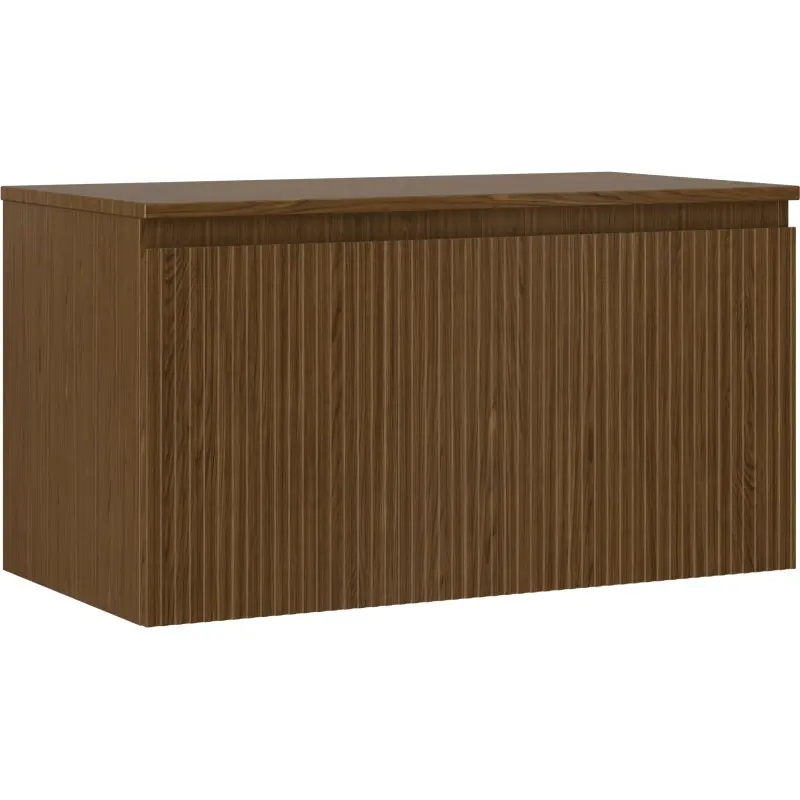 MEXEN/S Rivel koupelnová skříňka pod umyvadlo 90 cm s deskou, 1 šuplík, reliéf , ořech  91A20-09047-1-BFC86