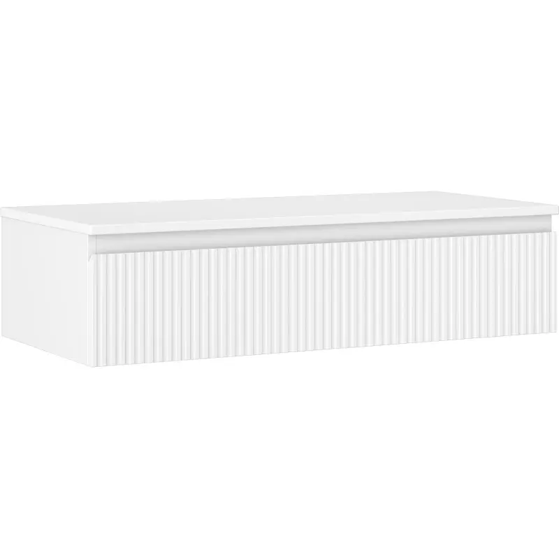 MEXEN/S Rivel koupelnová skříňka pod umyvadlo 100 cm s deskou, 1 šuplík, reliéf , bílá mat 91A20-10023-1-BFC01