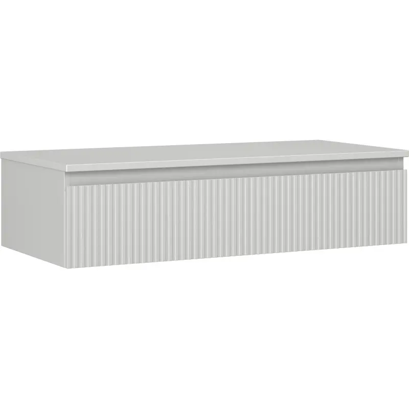 MEXEN/S Rivel koupelnová skříňka pod umyvadlo 100 cm s deskou, 1 šuplík, reliéf , šedá mat 91A20-10023-1-BFC62