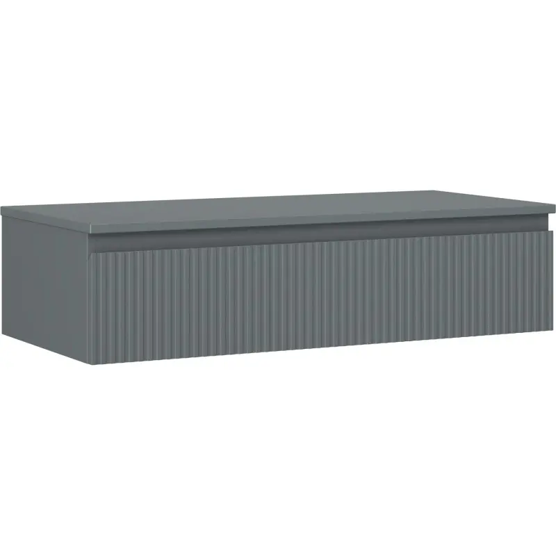 MEXEN/S Rivel koupelnová skříňka pod umyvadlo 100 cm s deskou, 1 šuplík, reliéf , grafit mat 91A20-10023-1-BFC66