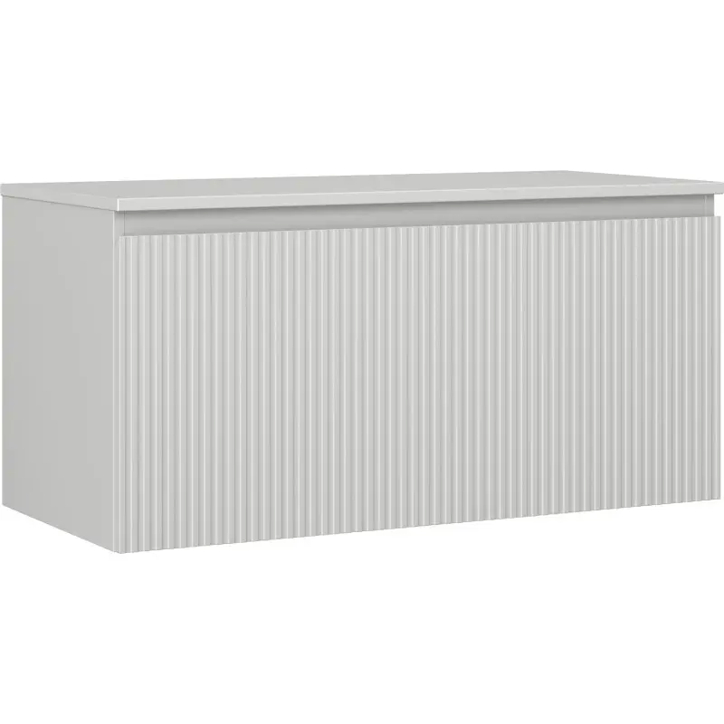 MEXEN/S Rivel koupelnová skříňka pod umyvadlo 100 cm s deskou, 1 šuplík, reliéf , šedá mat 91A20-10047-1-BFC62