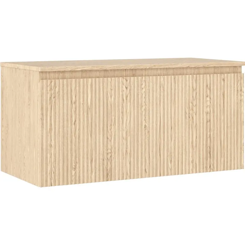 MEXEN/S Rivel koupelnová skříňka pod umyvadlo 100 cm s deskou, 1 šuplík, reliéf , dub 91A20-10047-1-BFC81