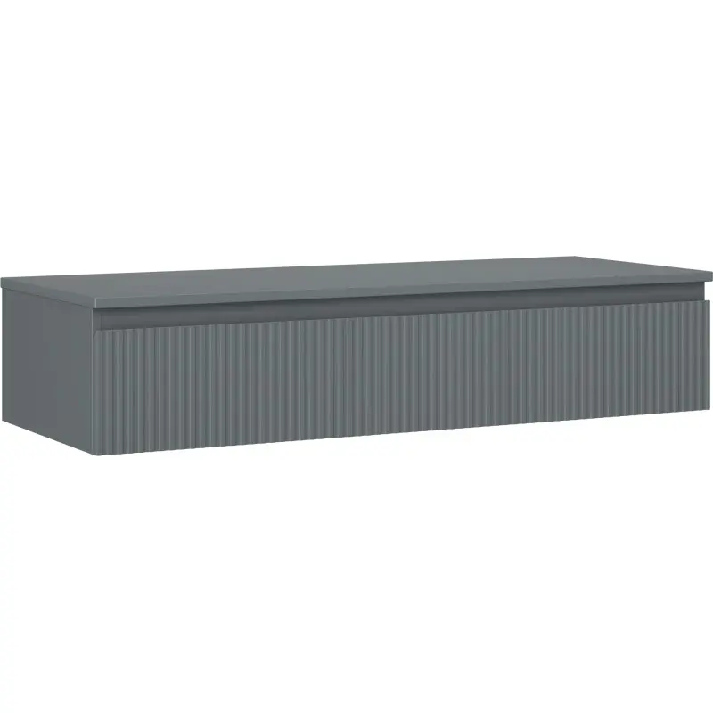 MEXEN/S Rivel koupelnová skříňka pod umyvadlo 120 cm s deskou, 1 šuplík, reliéf , grafit mat 91A20-12023-1-BFC66
