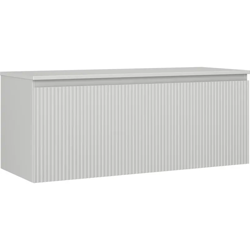 MEXEN/S Rivel koupelnová skříňka pod umyvadlo 120 cm s deskou, 1 šuplík, reliéf , šedá mat 91A20-12047-1-BFC62