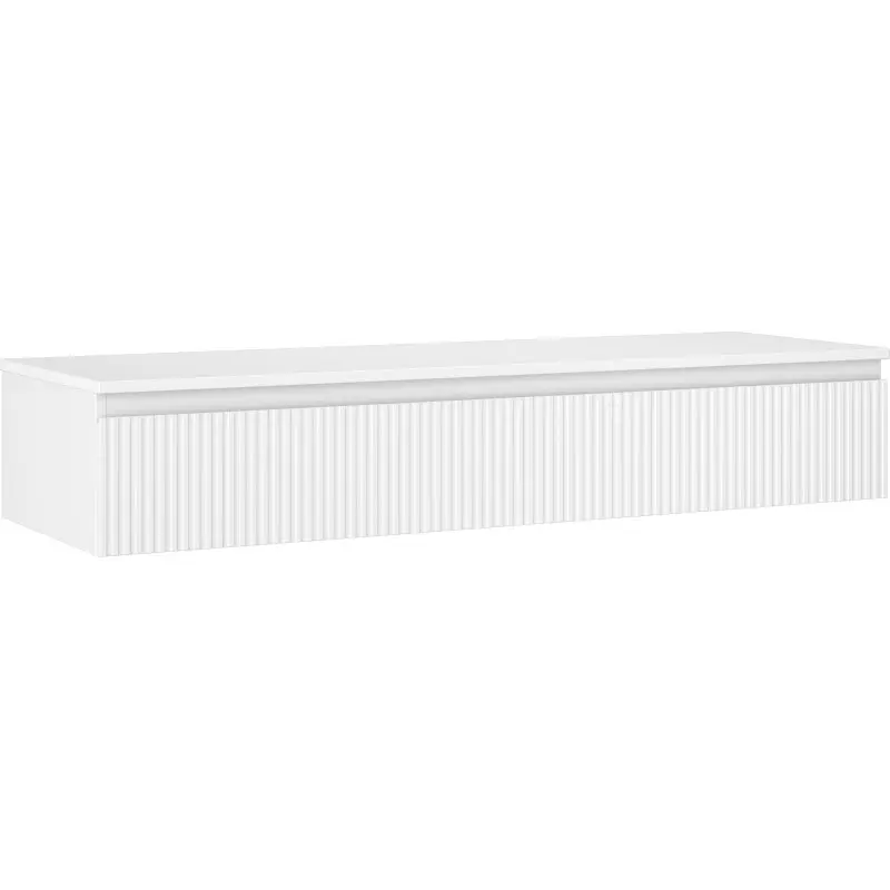 MEXEN/S Rivel koupelnová skříňka pod umyvadlo 140 cm s deskou, 1 šuplík, reliéf , bílá mat 91A20-14023-1-BFC01