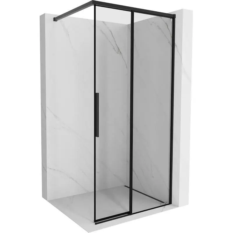 MEXEN/S Rox Sprchová zástěna WALK-IN pravá 95 x 200, černá okraj 8 mm, černá 8C2-095-003-70-70-P
