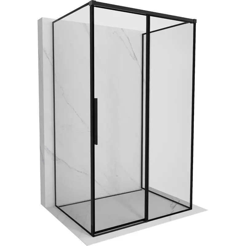 MEXEN/S Rox-3S sprchový kout 3 stěnný , posuvný pravá 110 x 80, černá okraj, černá 8C2-110-080-70-70-3S-P
