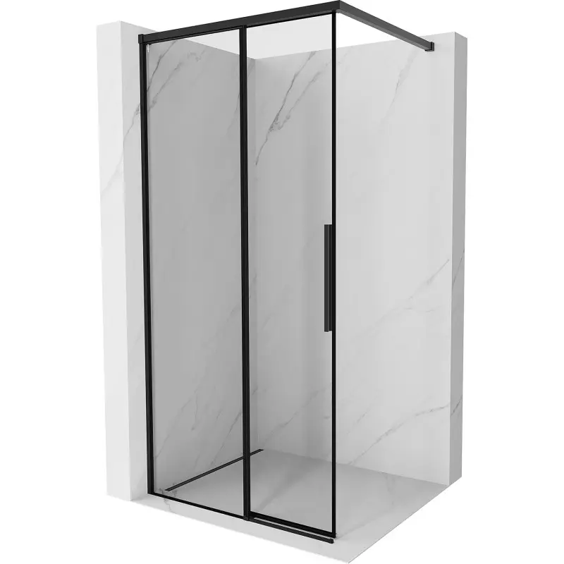 MEXEN/S Rox Sprchová zástěna WALK-IN levá 120 x 200, černá okraj 8 mm, černá 8C2-120-003-70-70-L