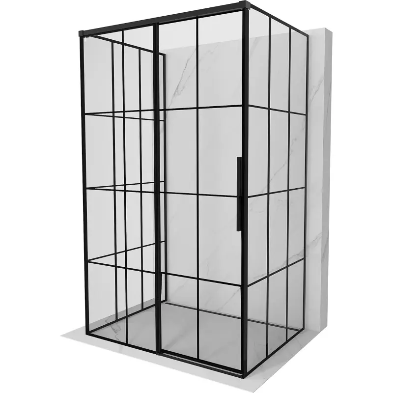 MEXEN/S Rox-3S sprchový kout 3 stěnný , posuvný levá 120 x 100, černá kratka, černá 8C2-120-100-70-77-3S-L