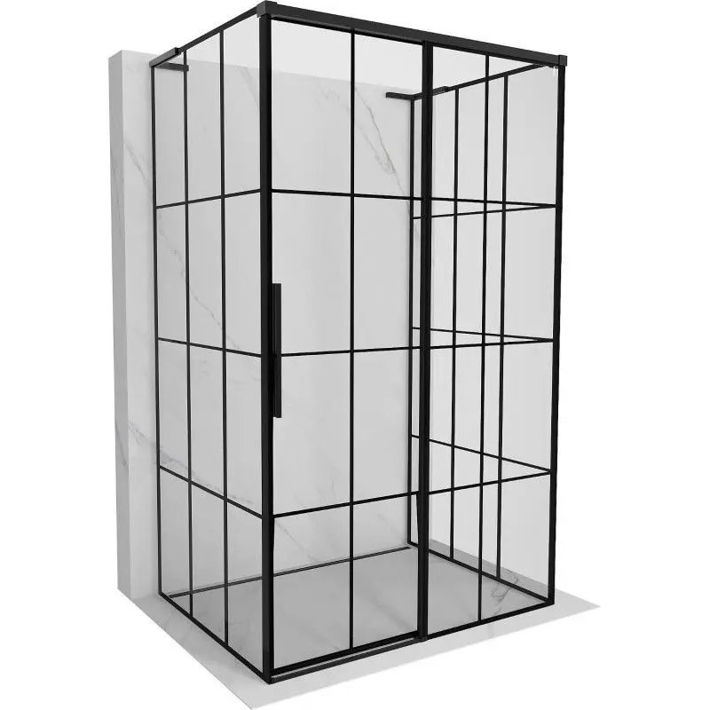 MEXEN/S Rox-3S L sprchový kout 3 stěnný , posuvný pravá 90 x 120, černá kratka, černá 8C2L-090-120-70-77-3S-P