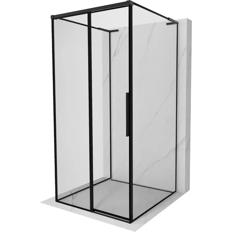 MEXEN/S Rox-3S L sprchový kout 3 stěnný , posuvný levá 120 x 120, černá okraj, černá 8C2L-120-120-70-70-3S-L