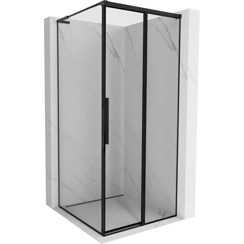 MEXEN/S Rox L sprchový kout posuvný pravá 120 x 120, černá okraj , černá 8C2L-120-120-70-70-P