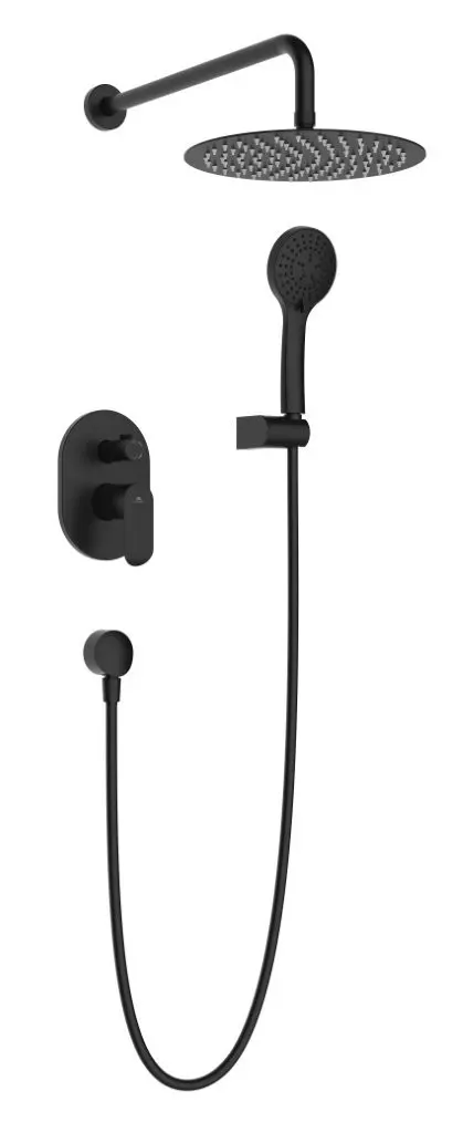 Rubineta OLO+ULTRA-2F BLACK, podomítkový sprchový set včetně příslušenství OLBA625057