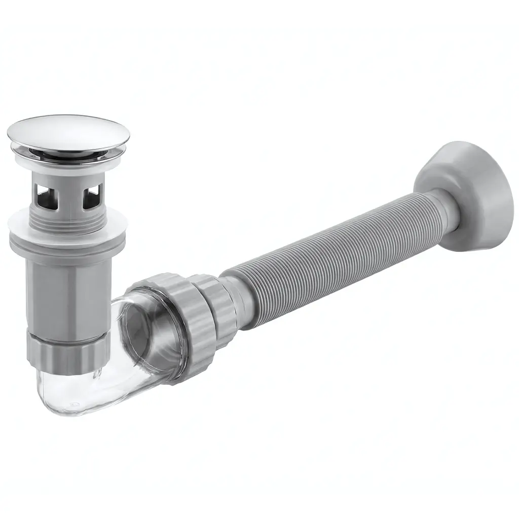 REA Umyvadlový sifon s univerzální výpustí click-clack Flow Chrome REA-A9490