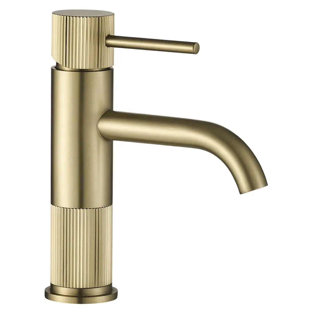 REA Umyvadlová baterie Lungo Stripe Brush Gold Low REA-B8050