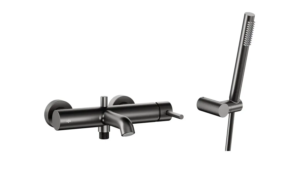 KFA Baterie Moza vanová, stěnová, horizontální, PVD gunmetal šedá, s kpl. pk. premium 5034-520-61